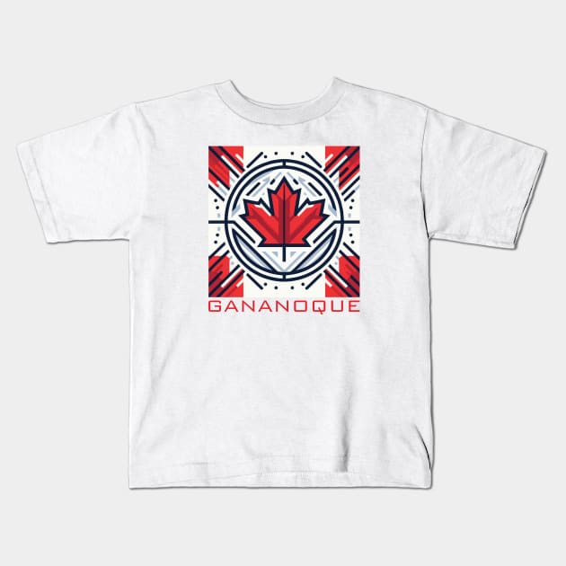 Gananoque Ontario Canada Flag Kids T-Shirt by Heartsake